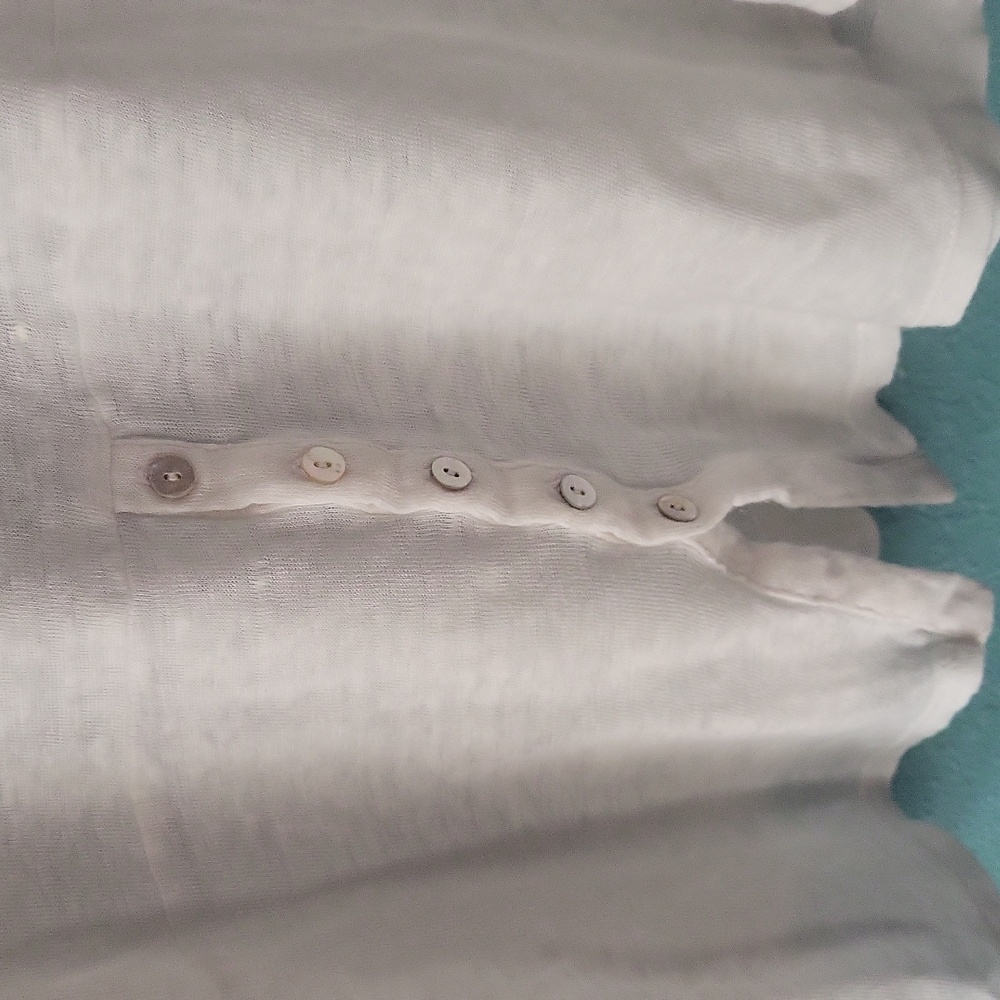 Adrienne Vittadini oversized 100% Linen white top - Picture 5 of 9